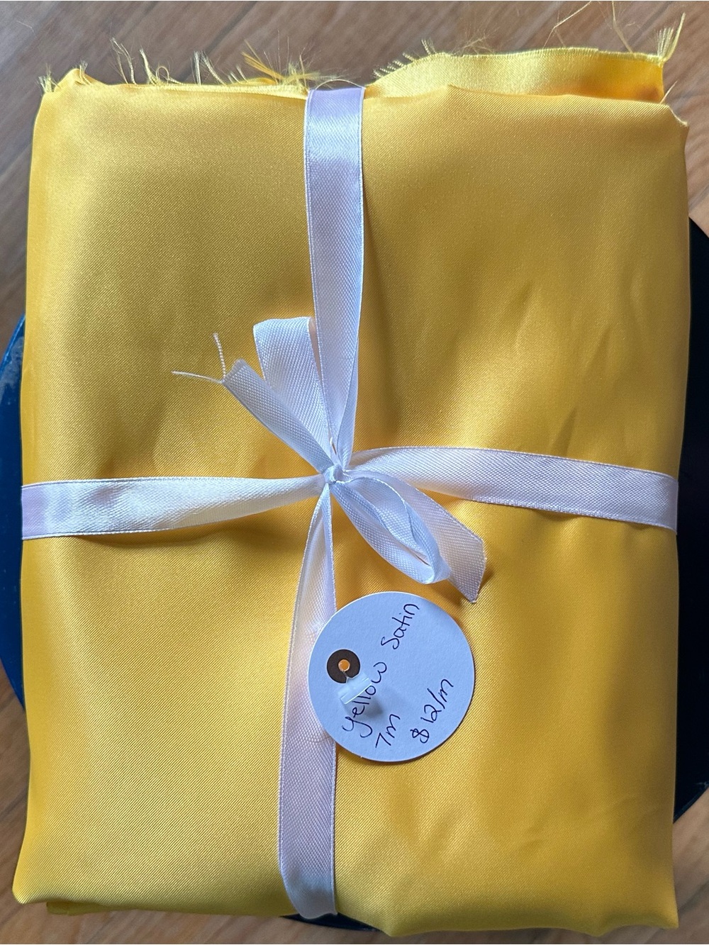 Yellow Satin fabric- 7 meters